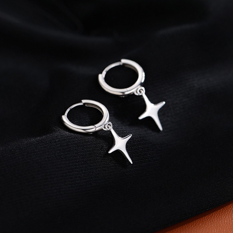 1 คู่ ข้าม ต่างหู สําหรับผู้หญิง แพ้ง่าย หยดดาว ห่วง ต่างหู ชุดเจาะ ต่างหู ชุด เงิน ต่างหู สําหรับเด็ก เครื่องประดับ - รูปที่ 4