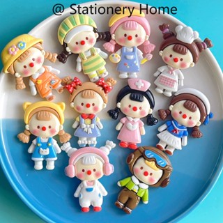 สติกเกอร์แม่เหล็ก ลาย Duoduo Sister Series 3D สําหรับติดตกแต…