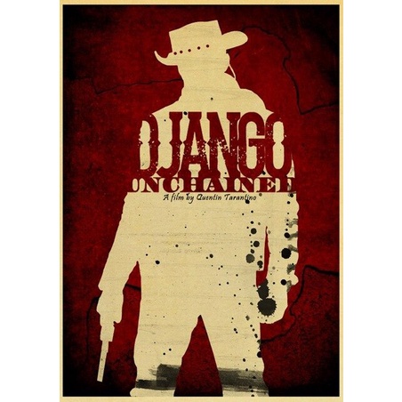โปสเตอร์ผ้าใบภาพยนตร์ Django Unchained ของ Quentin Tarantino เพื่อการตกแต่งผนังที่บ้าน