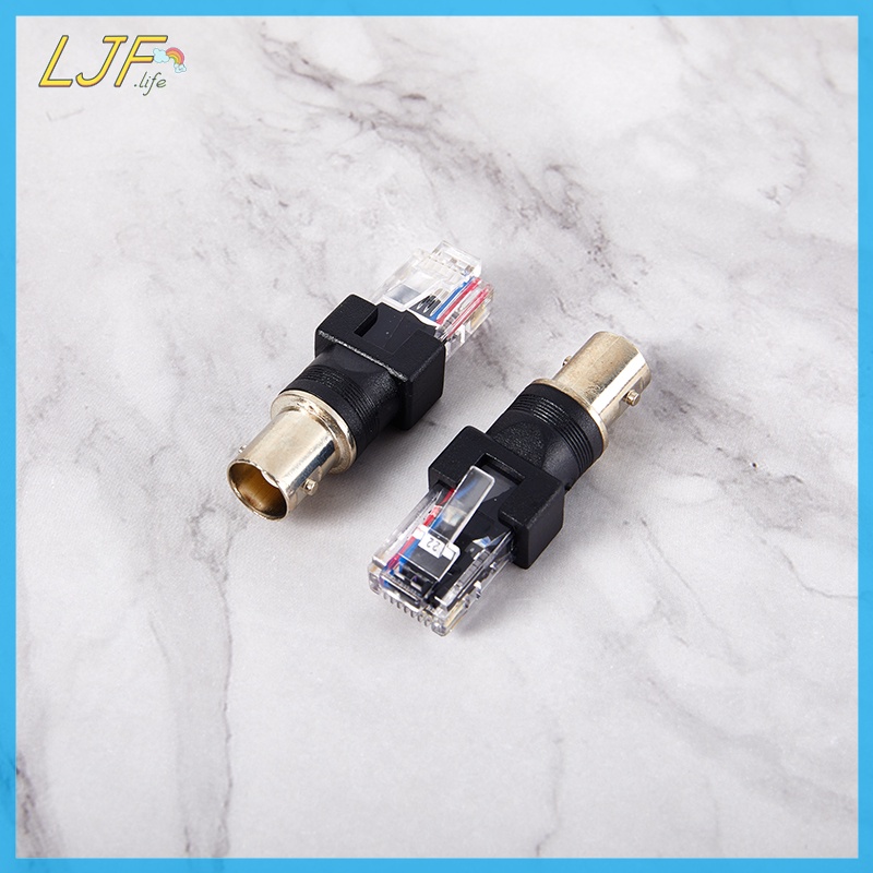 Ljf อะแดปเตอร์แจ็คเชื่อมต่อ BNC ตัวเมีย เป็น RJ45 ตัวผู้ 1 ชิ้น