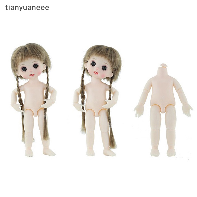 Tianyuaneee ตุ๊กตาเปลือยข้อต่อ ขยับได้ ขนาดเล็ก 16 ซม. 13 ข้อต่อ DIY