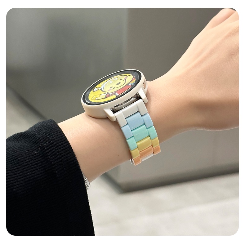 สายนาฬิกาข้อมือเรซิ่น สีรุ้ง แบบเปลี่ยน สําหรับ OPPO Watch X Smartwatch Band Macaron Girl