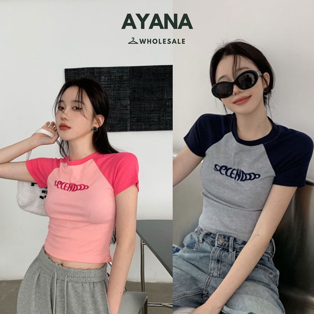เสื้อครอป เสื้อแฟชั่นผู้หญิง crop top สีพื้น สําหรับผู้หญิง