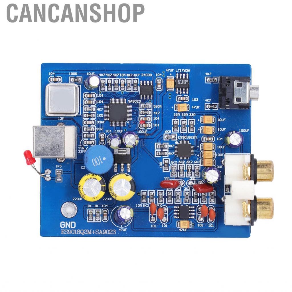 Cancanshop เครื่องขยายเสียงโมดูลบอร์ด USB DAC การ์ดเสียง 24bit 96K SA9023 ES9018K2M