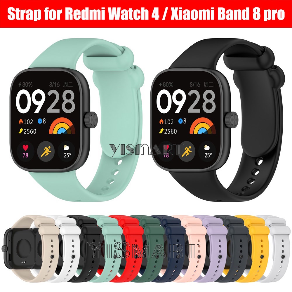 สายนาฬิกาข้อมือซิลิโคน แบบเปลี่ยน สําหรับ Redmi Watch 4 Xiaomi Mi Band 8 Pro