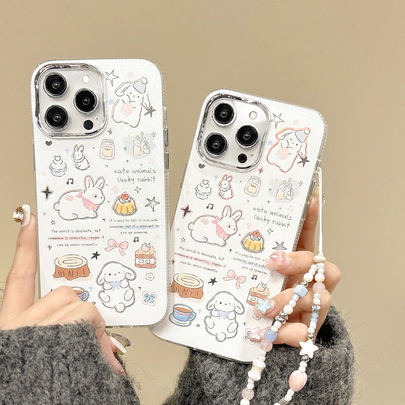 เคสโทรศัพท์มือถือแบบแข็ง ลายกระต่ายน้อยน่ารัก สําหรับ iPhone 15 14 Plus 15 Pro Max 14 Pro Max 13 Pro Max 12 Pro Max 11