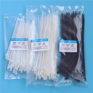 เคเบิ้ลไทร์ถุงละ 100 เส้น มี 2 สี ขาว/ดำ เหนียว รัดแน่น ล๊อกนาน #Q-0024