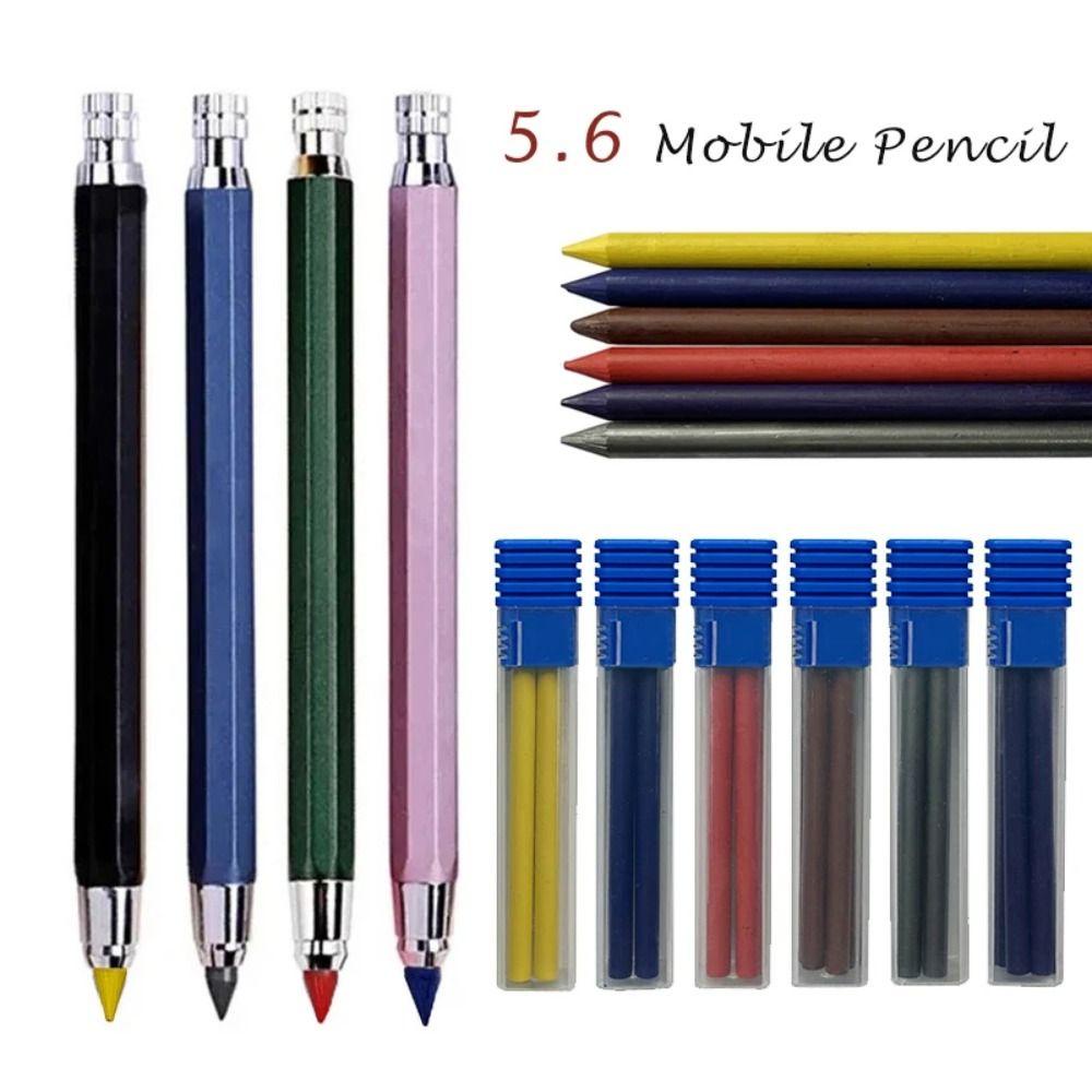 Winte Mechanical Pencil, 5.6 มม.โลหะอัตโนมัติ Pencil, Creative Drawing Writing Tool 2B/4B/6B/8B ดินสอเติม Sketch Comics Design Propelling Pencil School Office - รูปที่ 3