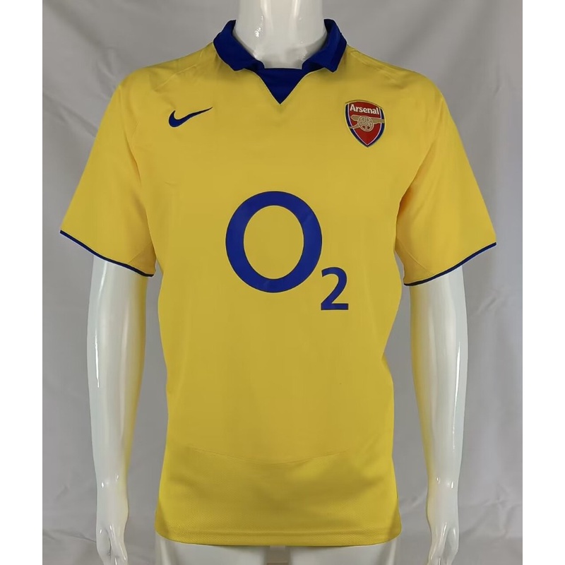 เสื้อกีฬาแขนสั้น ลายทีมชาติฟุตบอล Arsenal Away 2003-2005 AAA แห้งเร็ว สไตล์วินเทจ ไซซ์ S-XXL