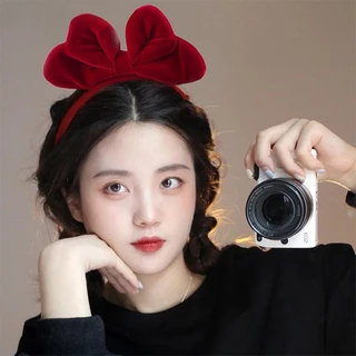 Priness Vintage Velvet Big Sweet Bowknot HairBands Headwear Headbands