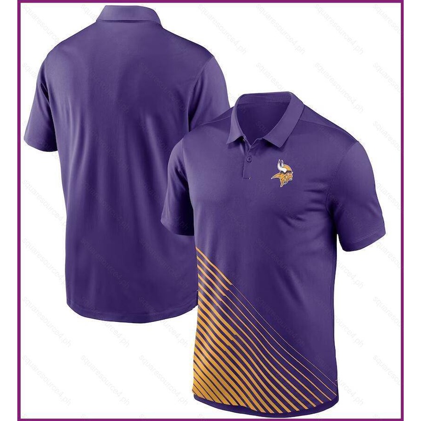 Yx 2023-2024 NFL Minnesota Vikings เสื้อยืดโปโล แขนสั้น สีม่วง พลัสไซซ์
