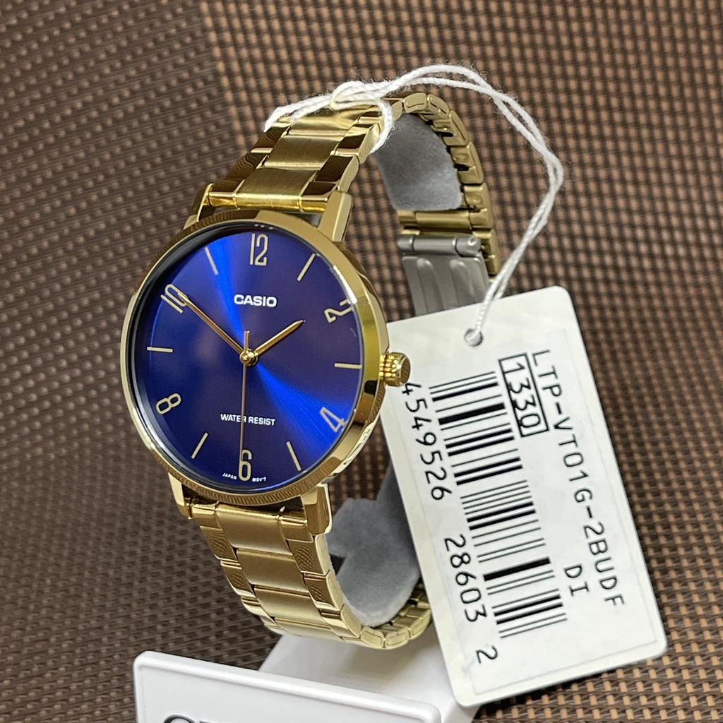 Casio LTP-VT01G-2B Gold-Tone Stainless Steel Bracelet Analog Ladies' Dress Watch