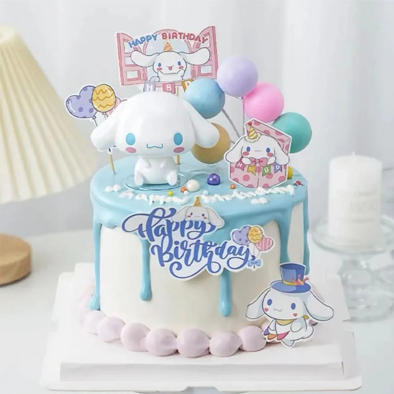 Kawaii อะนิเมะรูป Cinnamoroll Pachacco Kuromi ตุ๊กตา Kitty ตัวเลขการกระทํา DIY เค้กตกแต่งของเล่นของขวัญสําหรับเด็ก - รูปที่ 2