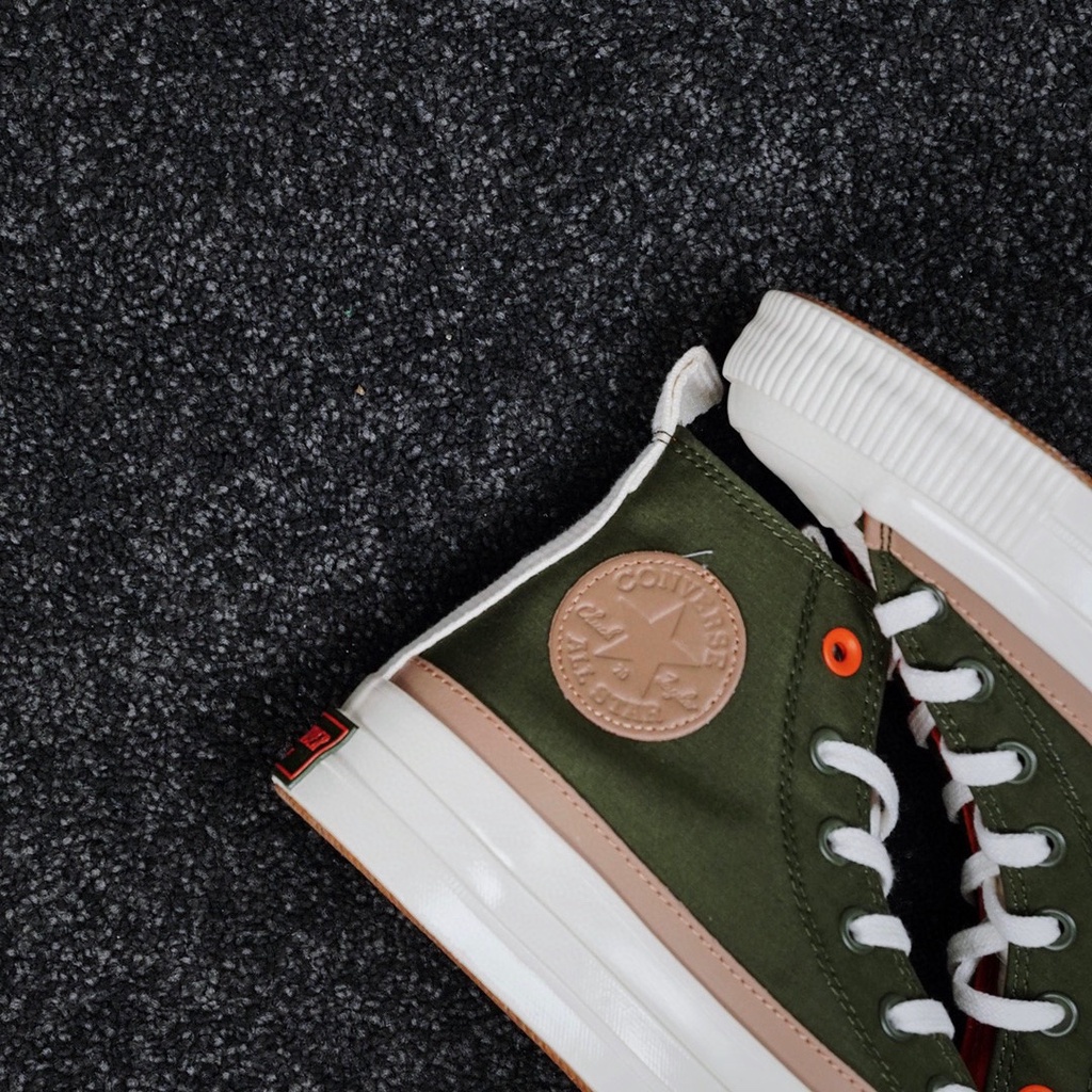 รองเท้าสเก็ต Converse x Todd Snyder รองเท้าผ้าใบลำลอง High Cut ArmyGreen สำหรับผู้หญิงผู้ชาย แฟชั่น