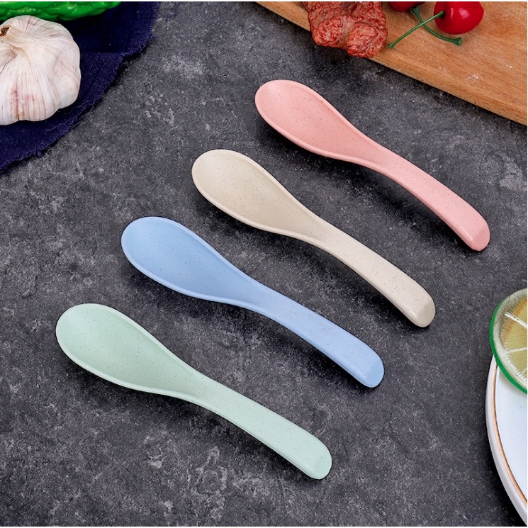 Spoon ช้อน ช้อนสั้น  ตักทานอาหารตักซุป ทำจากฟางข้าวสาลี แบบพกพา ราคา ถูกที่สุด ดีลบีเคเค แกลเลอรีภาพที่ 4