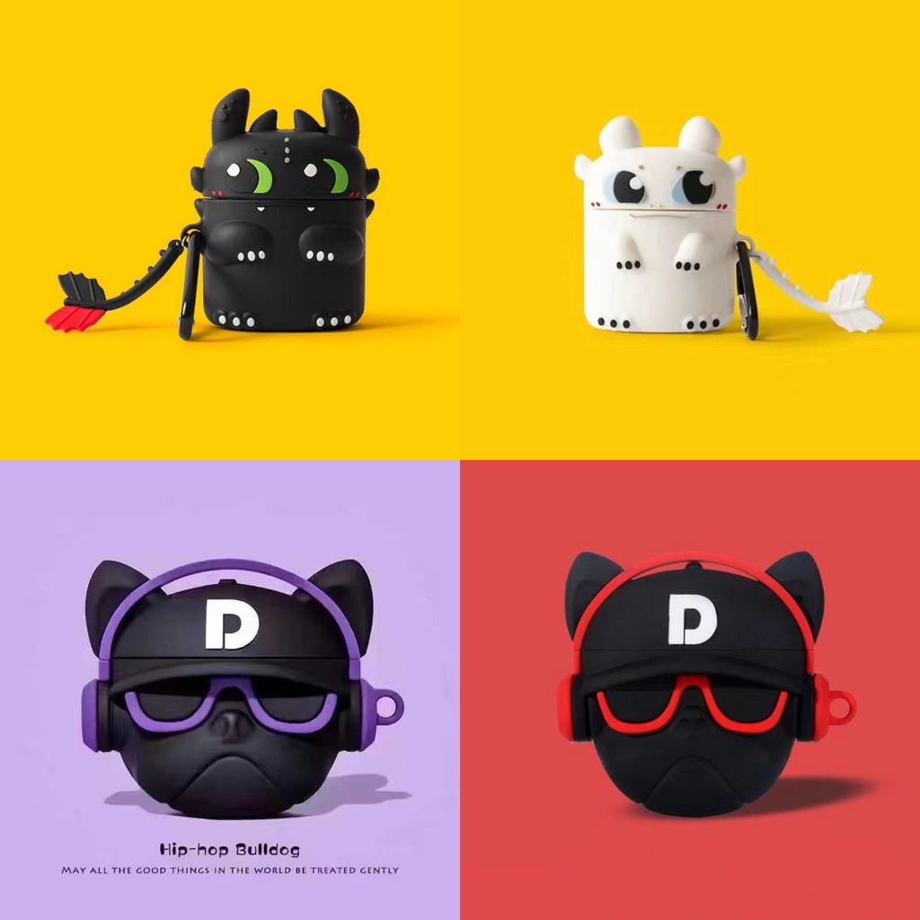 GTC สําหรับ Realme Buds T300 Case เคสGtc เคสหูฟัง ลายมังกรดํา และสีขาว สําหรับ Realme Buds T300