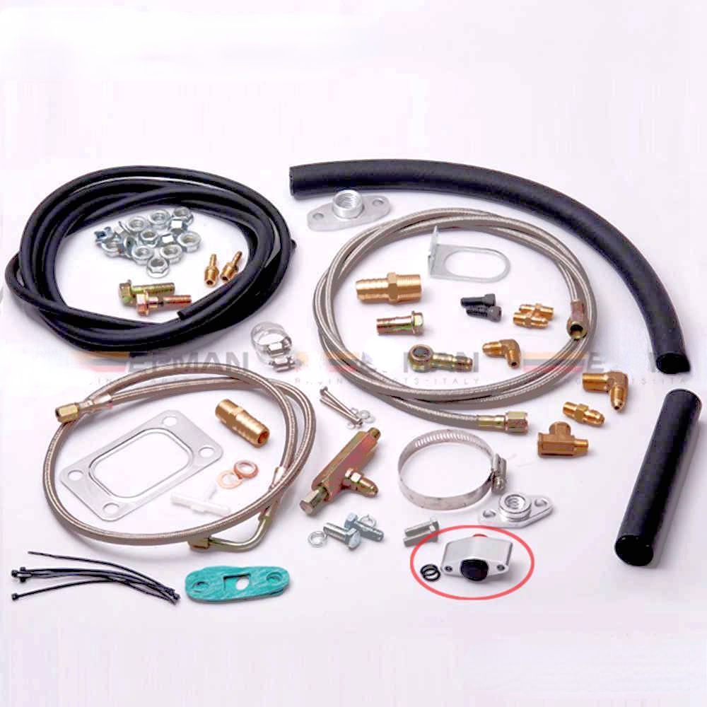 Complete Turbo Oil Line Inlet Drain Return Kit หรือไม่มีเซ็นเซอร์ T3T4 T3 T4 T70 T04S T04Z T4E