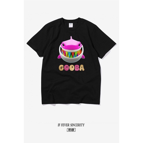 อ่อนนุ่ม 6 [S-5XL] 6ix9ine gooba เสื้อยืดแขนสั้น พิมพ์ลายการ์ตูนปลาฉลาม สีรุ้ง สไตล์ฮิปฮอป 69