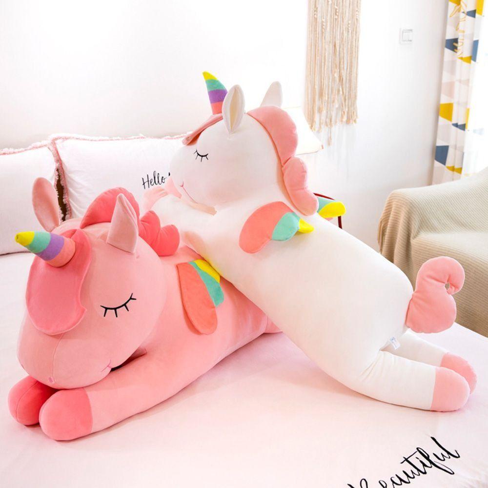 Me ตุ๊กตายูนิคอร์น, PP Cotton Plush Soft Unicorn Plush Toy, Kawaii สีขาวสีชมพูสีเขียวสีเหลืองสัตว์ของเล่นขนาดใหญ่