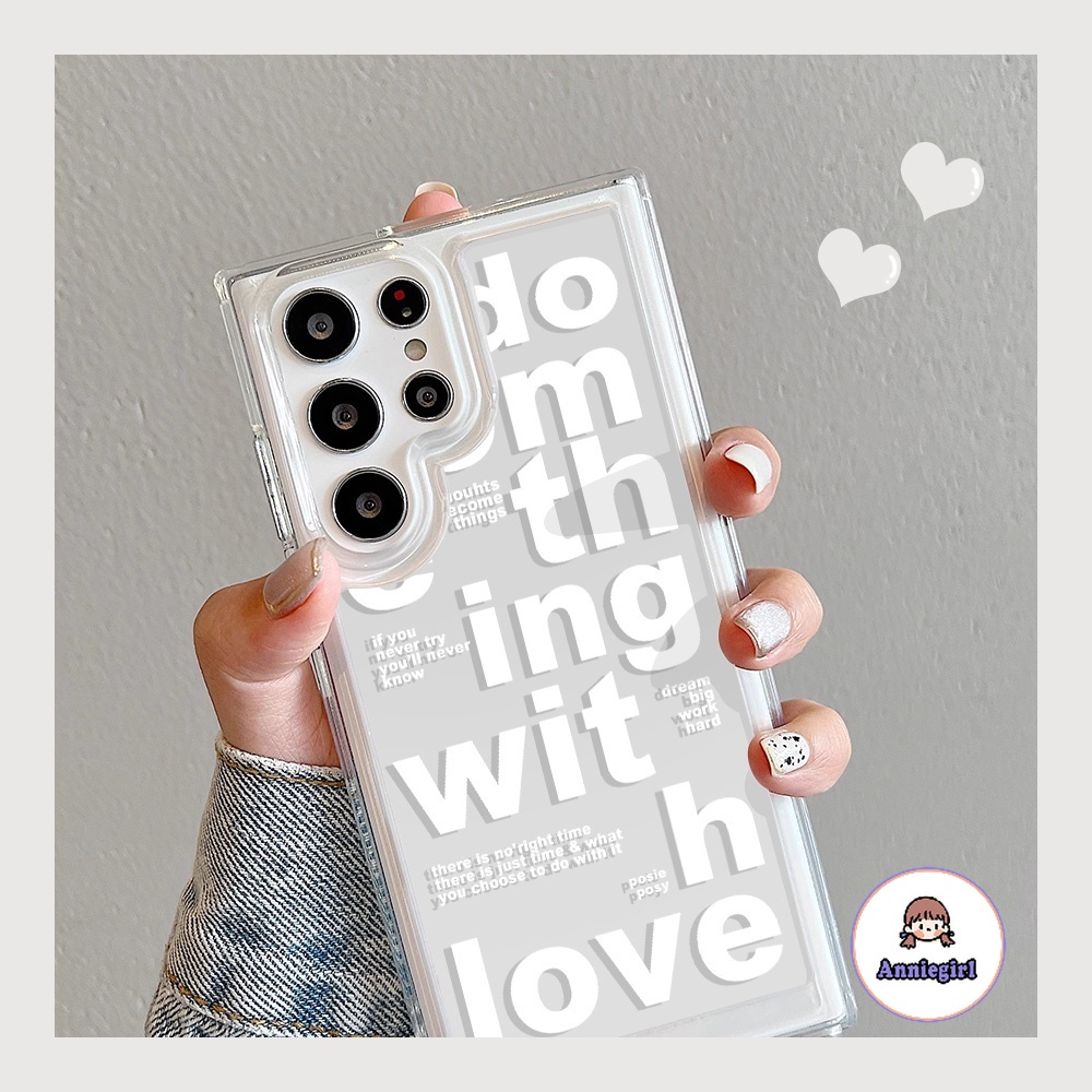 เคสโทรศัพท์มือถือ แบบใส พิมพ์ลายตัวอักษรภาษาอังกฤษ เรียบง่าย สําหรับ SAMSUNG S21 S22 S23 S24 Plus S24 Ultra S21 FE A12 M12 A13 A54 A53-5G A50 A50s A30s