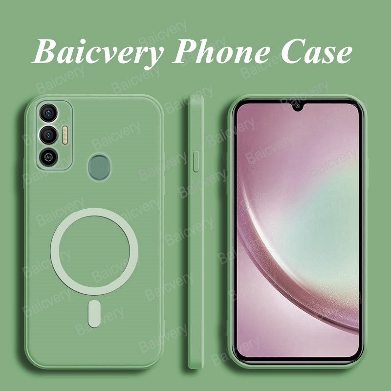 เคสโทรศัพท์มือถือ ซิลิโคนนิ่ม TPU พร้อมสติกเกอร์ชาร์จ หลากสี สําหรับ Tecno Spark 7T KF6p Spark 7 KF6