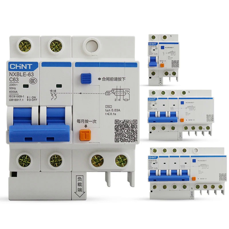 Chint Residual Current ดําเนินการ Circuit Breaker Leakage ป้องกัน RCBO DZ47LE NXBLE-63 NXBLE-32 NXBLE-125 220V 1P + N 2P 3P + N 4P 6A 10A 16A 20A 25A 32A 100A 35A 35A 25A 25A 25A 35A 25A 35A 25A 25A 35A 25A 25A 35A 25A 25A 25A 35A 25A 35A 25A 35A