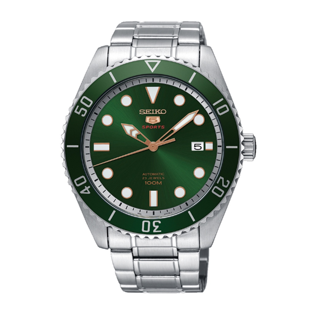 นาฬิกา Seiko 5 Sports ผู้ชาย สีเขียว ทรงโรเล็กซ์ รุ่น SRPB93K1