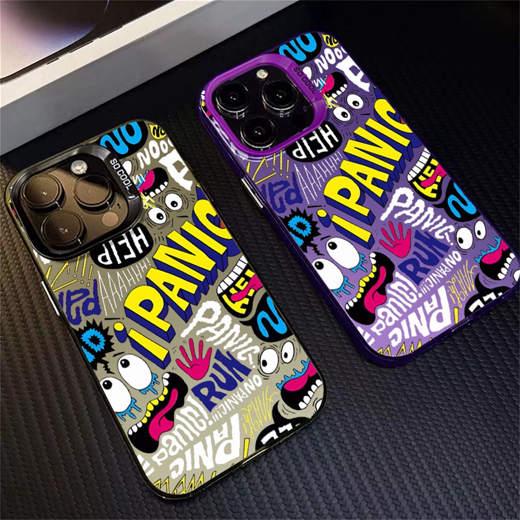 เคสโทรศัพท์มือถือ กันกระแทก ป้องกันกล้อง ลายกราฟฟิตี้ตลก หรูหรา สําหรับ IPhone 15 14 11 13 Pro XS Max X XR 12