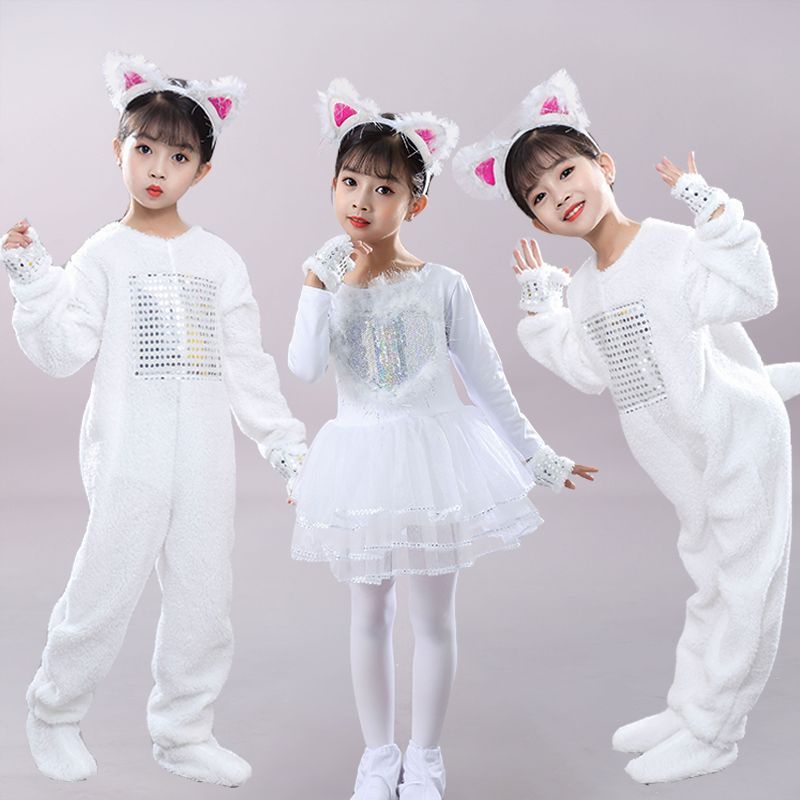 เครื่องแต่งกาย ชุดเต้นรํา รูปแมว สําหรับเด็กอนุบาล♫1.17♫