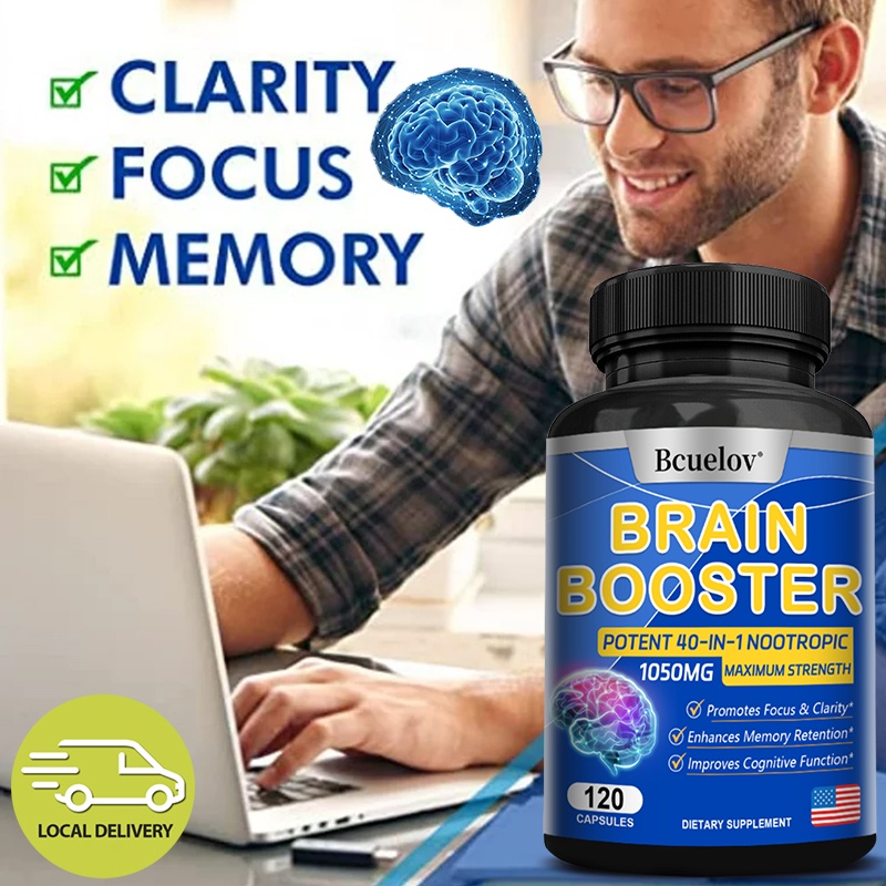 Bcuelov อาหารเสริม เสริมสมอง เสริมสุขภาพสมอง Nootropic - ความจํา โฟกัส ความชัดเจน การเสริมสมอง และการสนับสนุนสมอง
