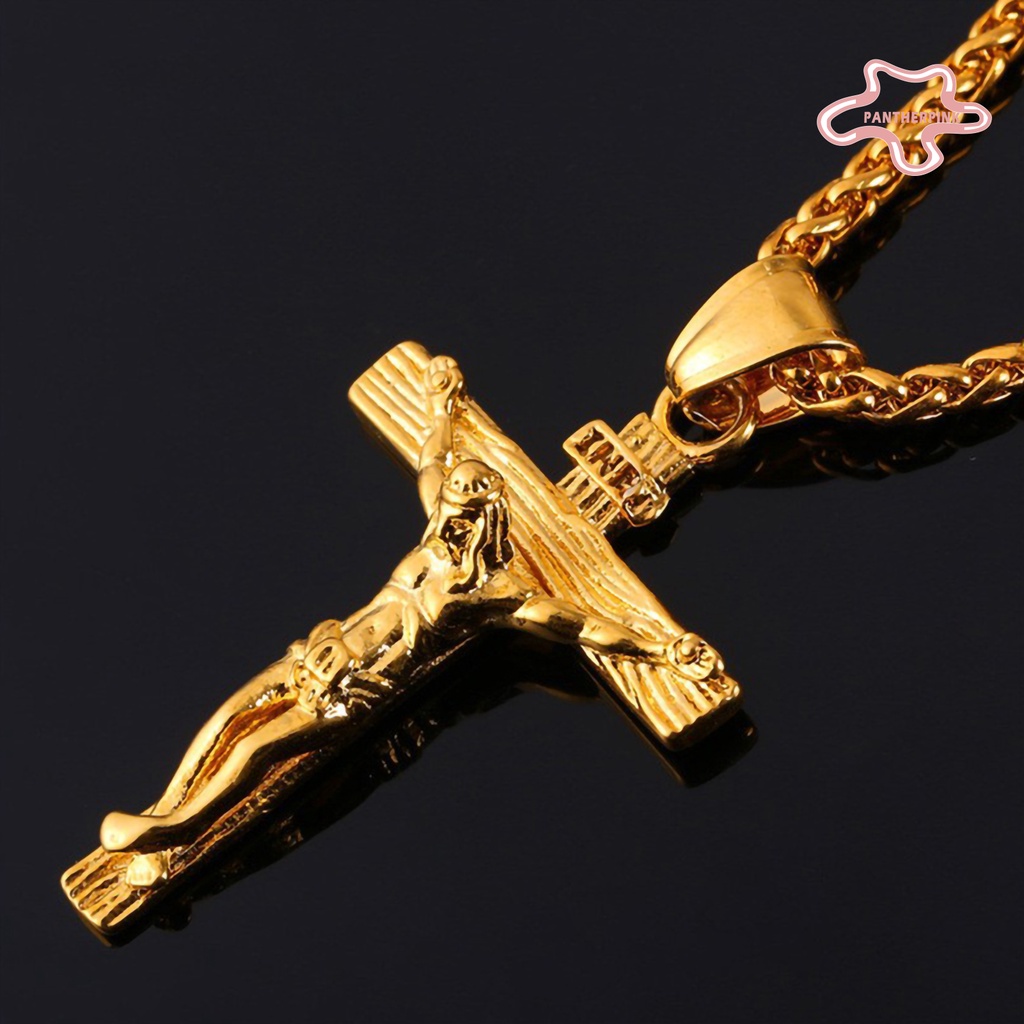 [PPK] ผู้ชาย สร้อยคอ พระเยซู ไม้กางเขน ห้อย ป้องกันสนิม สเตนเลส พระเยซู จี้ สร้อยคอ เครื่องประดับ สํ