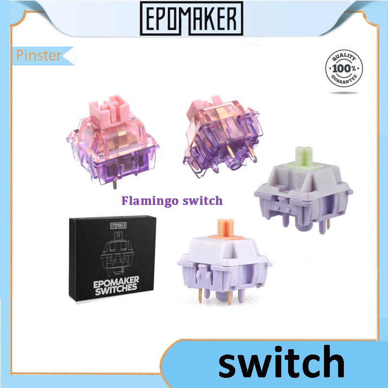 Epomaker Flamingo switch 35 PCS linear โรงงานหล่อลื่นสวิทช์ POM stem Double spring PC ที่อยู่อาศัย |