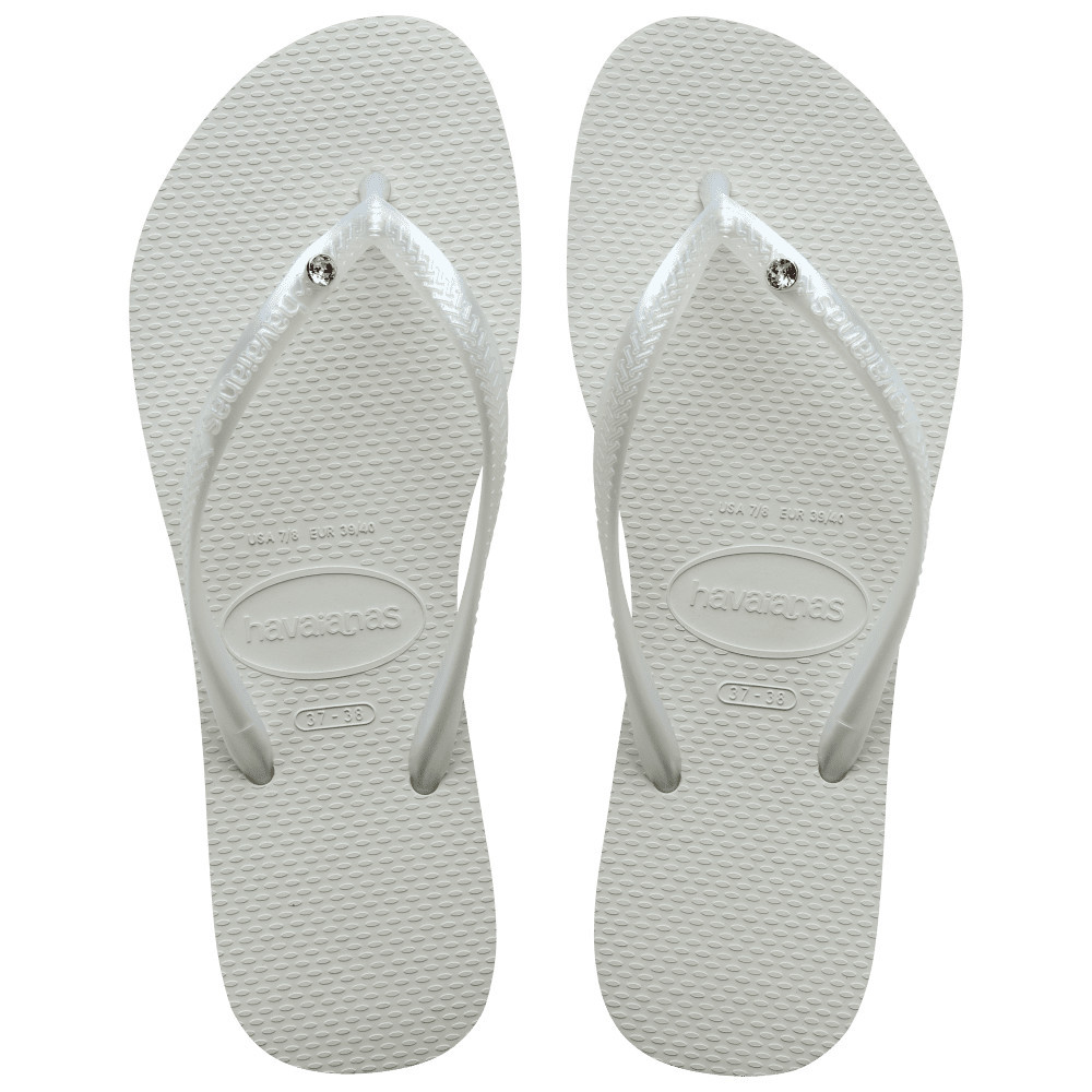 HAVAIANAS รองเท้าแตะผู้หญิง Slim Crystal SW II Flip Flop WHITE 41456510001F_C4WTXX