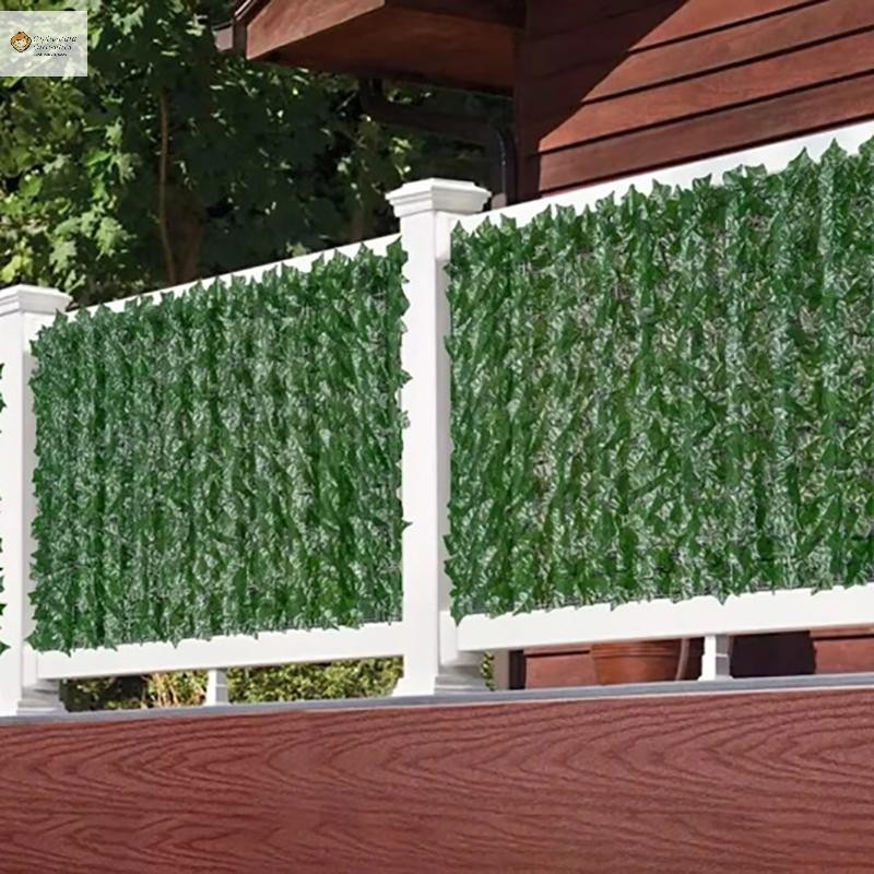 Cod ไม้เลื้อยประดิษฐ์ Hedge สีเขียว Leaf รั้วแผง Faux รั้วความเป็นส่วนตัวหน้าจอสําหรับสวนกลางแจ้งตกแต่งระเบียง 0.5X3m ใหม่