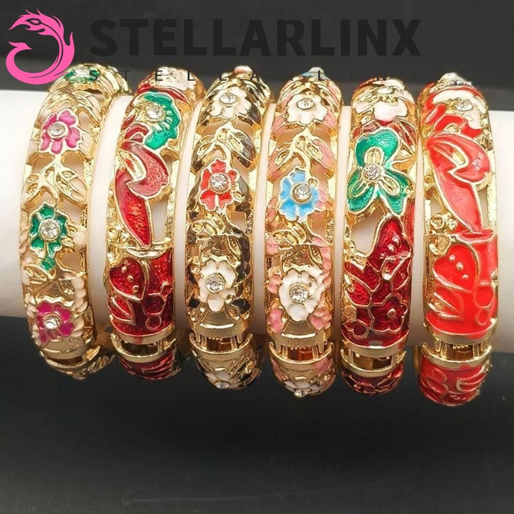 เป็นตัวเอกลินซ์ สร้อยข้อมือจีน Cloisonne, เคลือบคู่กําไลข้อมือ ดอกโบตั๋น ห้าวหา กําไลดอกไม้, อินเดียจีนวินเทจคลาสสิกผู้หญิงมือสร้อยข้อมือเครื่องประดับของขว