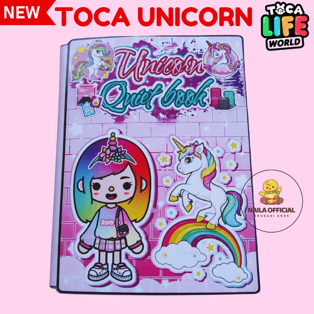 ตุ๊กตากระดาษ Toca Boca Toka Boka Unicorn Pony Rainbow Rainbow Quite Busy Book ของเล่นเพื่อการศึกษา