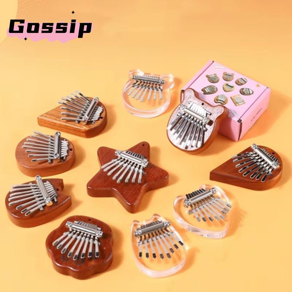 Gossip 8 Key Finger Thumb เปียโน, Marimba ดนตรีผู้ใหญ่เริ่มต้น Kalimba Mini Thumb เปียโน, ตลกดีอุปกรณ์เสริมจี้ของขวัญเปียโนจี้ Kalimba เด็กวัยหัดเดินเด็กวาเลนไทน์