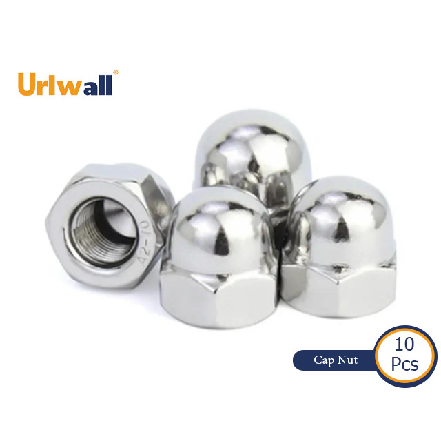 Urlwall 10 ชิ้น 304 สแตนเลสโดมหมวก Nut Acorn Hex หกเหลี่ยมตกแต่งฝาครอบ Nut Blind Nut