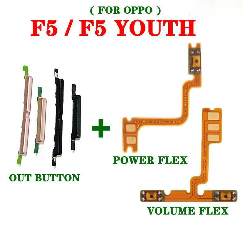 ด้านหลัง F5 On Off Power Volume ปุ่ม Flex สําหรับ Oppo F5 youth /A73 Power Volume Flex Cable Out ปุ่
