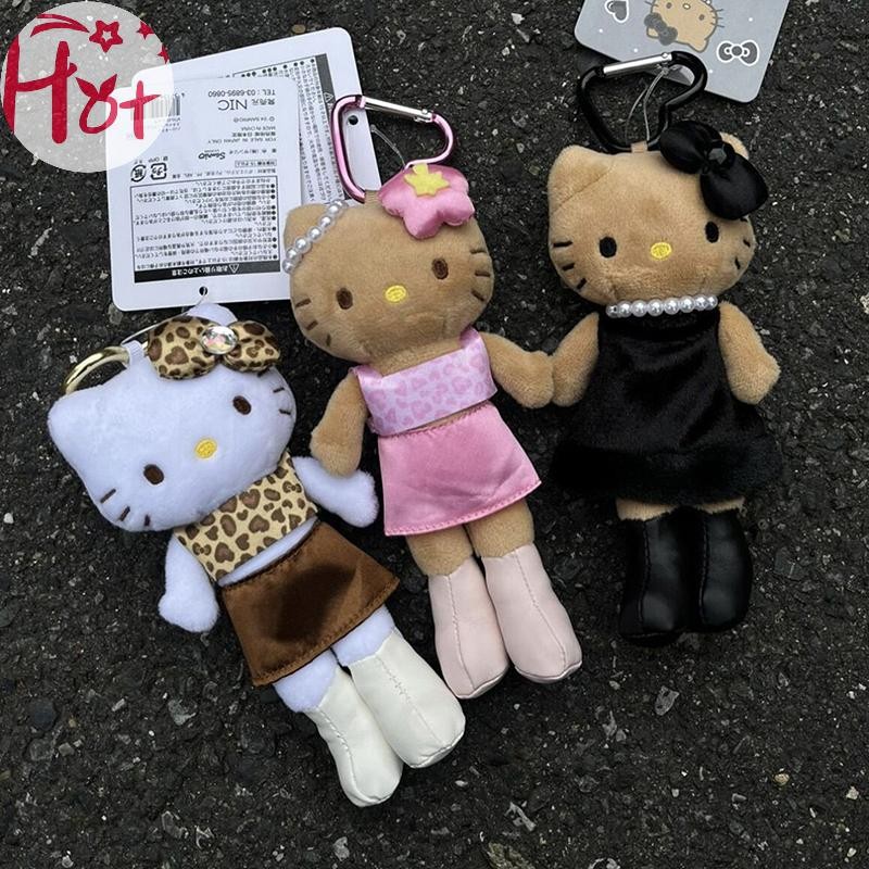 Ge Kawaii ยอดนิยม Sanrio ขายาว Hello Kitty ตุ๊กตาพวงกุญแจจี้น่ารักการ์ตูนตุ๊กตาของเล่นกระเป๋าเป้สะพายหลังจี้ของขวัญสแควร์