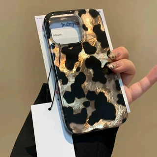 Retro Amber Texture เลเซอร์เคสโทรศัพท์สําหรับ iPhone 16 17 15 14 13 12 11 Pro Max 16E กันกระแทกปกอ่อน