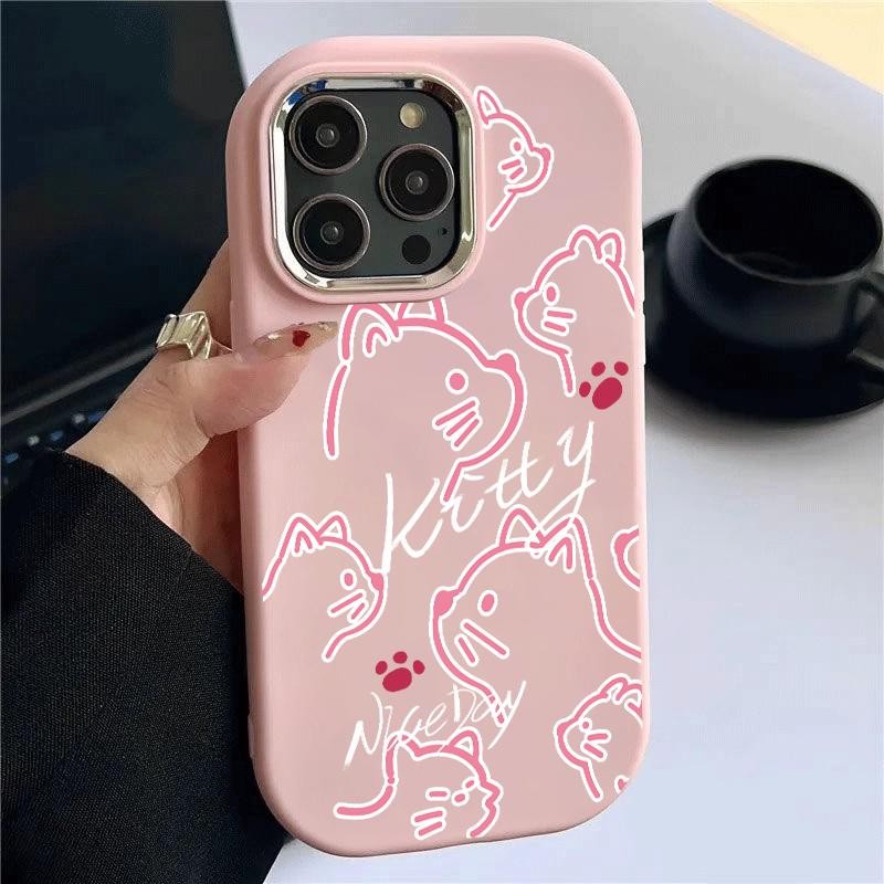 สําหรับ IQOO U5x Z7i Z9 5G Z9X 5G Silver Chrome เลนส์น่ารักลูกแมวซิลิคอน Softcase Hp