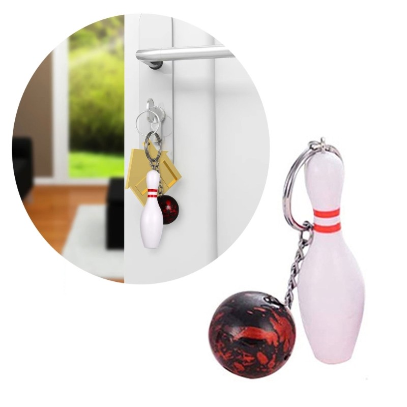 Haha Bowling Key Chain Keyholders Bowling Pin Keyrings สําหรับตกแต่ง Backback