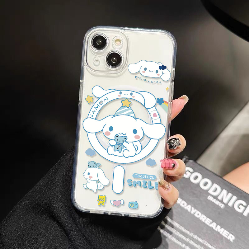 🦋GOOD🦋แม่เหล็ก เคสใสกันกระแทก เคสสําหรับไอโฟน 11 เคสชาร์ได้ สำหรับ IPhone 13 15 7Plus 14 12 11 Pro MAX 8 7 Plus 16 xsmax