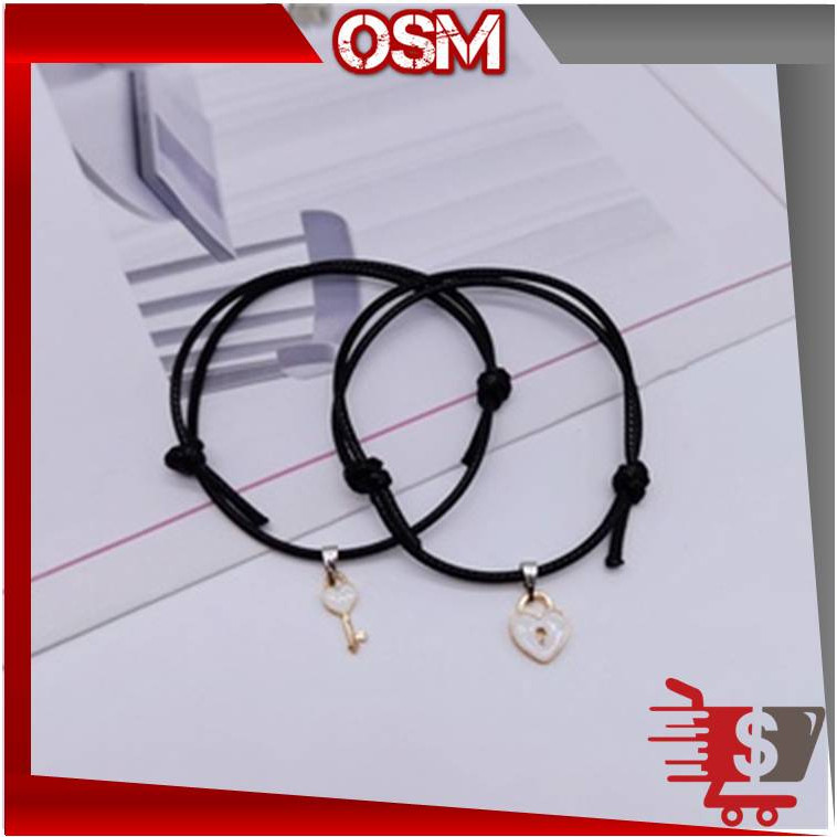 OSM G5276 (2PCS) Love Couple Key Bracelet / Couple Bracelet Love Key Pendant Korean Rope Key / Water