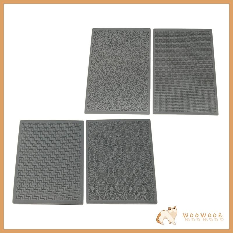 Wow 4 ชิ้นความงามเนื้อแผ่น Clay Texture แผ่น Clay Texture Mat ลายนูนเครื่องมือสําหรับ Clay ต่างหู Je