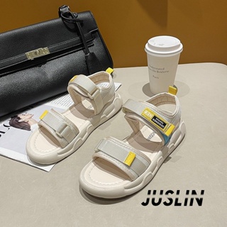 JUSLIN   รองเท้าแตะผู้หญิง ส้นแบน ใส่สบาย สไตล์เกาหลี รองเท้าแฟชั่น 2023 ใหม่  High quality คุณภาพสูง Beautiful Trendy B98G0QJ 37Z230910