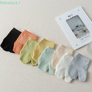 Fishstick1 ถุงเท้าครึ่งฝ่ามือ ผ้าฝ้าย ระบายอากาศ สีแคนดี้ สไตล์ญี่ปุ่น