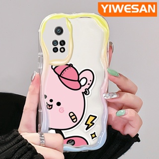 เคสโทรศัพท์มือถือแบบนิ่ม ใส กันกระแทก ลายการ์ตูนหมีสีชมพู สีมาการอง สําหรับ Xiaomi 10T Pro Poco F3 Poco F4 Redmi K50 K40 Pro K40s