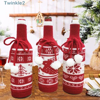 Twinkle ฝาครอบขวดไวน์ รูปกวาง เกล็ดหิมะ สีแดง สําหรับตกแต่งปาร์ตี้